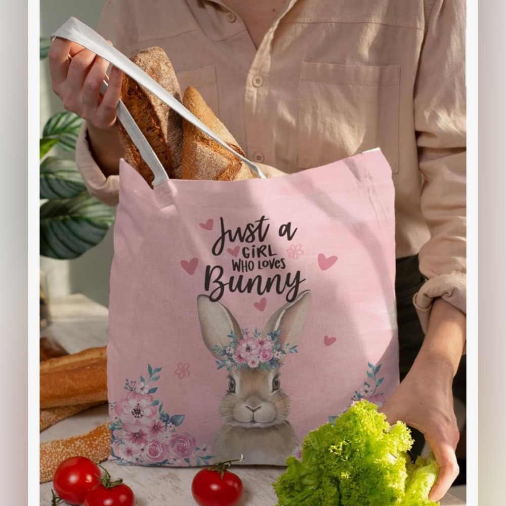NEW Pink Girl Canvas Tote Bag - Picture 10 of 12